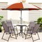 Outdoor Folding Sling Chairs Set Of 4 With Armrest And Backrest